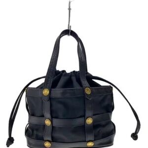 sold Moschino Rare Black Mini Bag with Gold Buttons